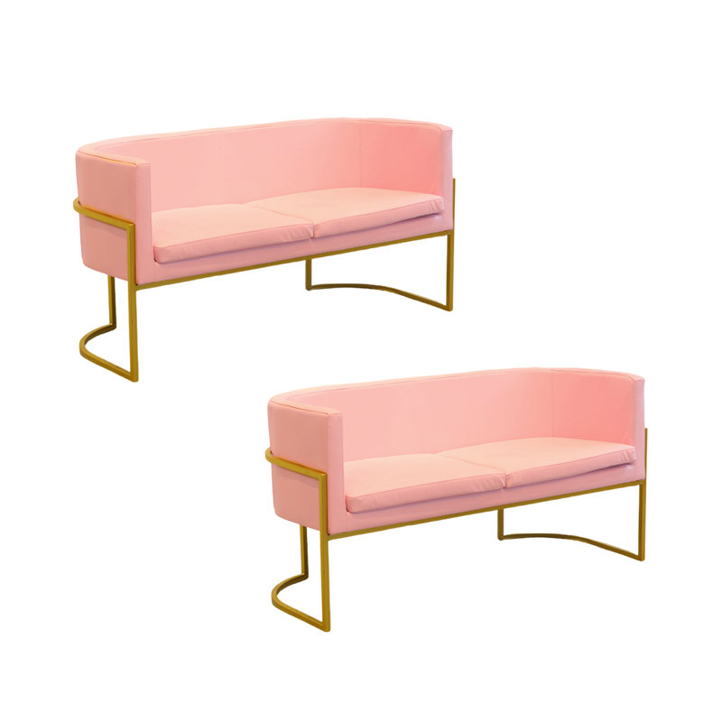 Banc rembourré en similicuir Modern Simple Cafe, Rose