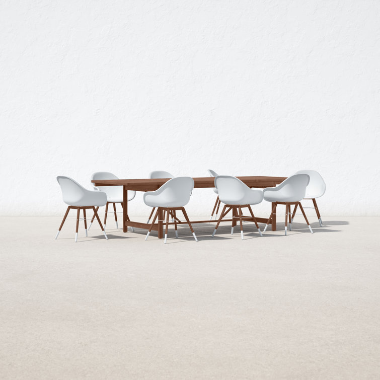 Alyisa 118'' Rectangular 8 - Person Outdoor Dining Set