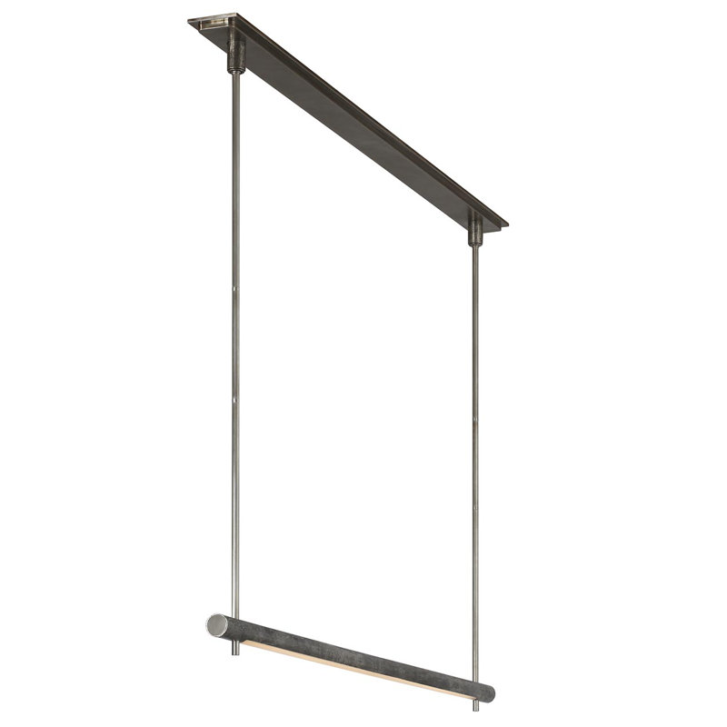 Anne-Marie Barton Stahl 60" Linear Chandelier with Nova Frost Lens, Museum Pewter