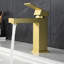 Robinet de lavabo en or brossé - Monotrou et résistant aux égratignures, garniture latérale en céramique incluse
