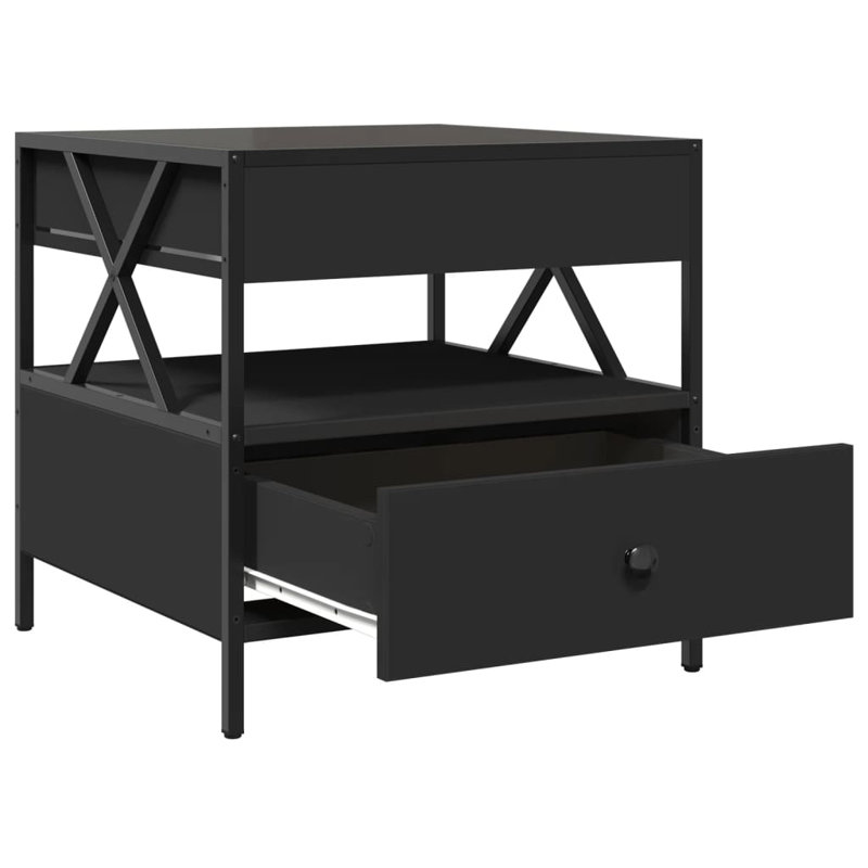 Cvitan Coffee Table with Storage, 51cm H x 50cm L x 50cm W, Black