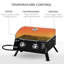 Table de cuisson portative au propane à 2 brûleurs. Pieds pliables, couvercle à fumée, thermomètre. Noir, pour le camping, le pique-nique, le barbecue au gaz de table, portable. Excellent pour une utilisation
