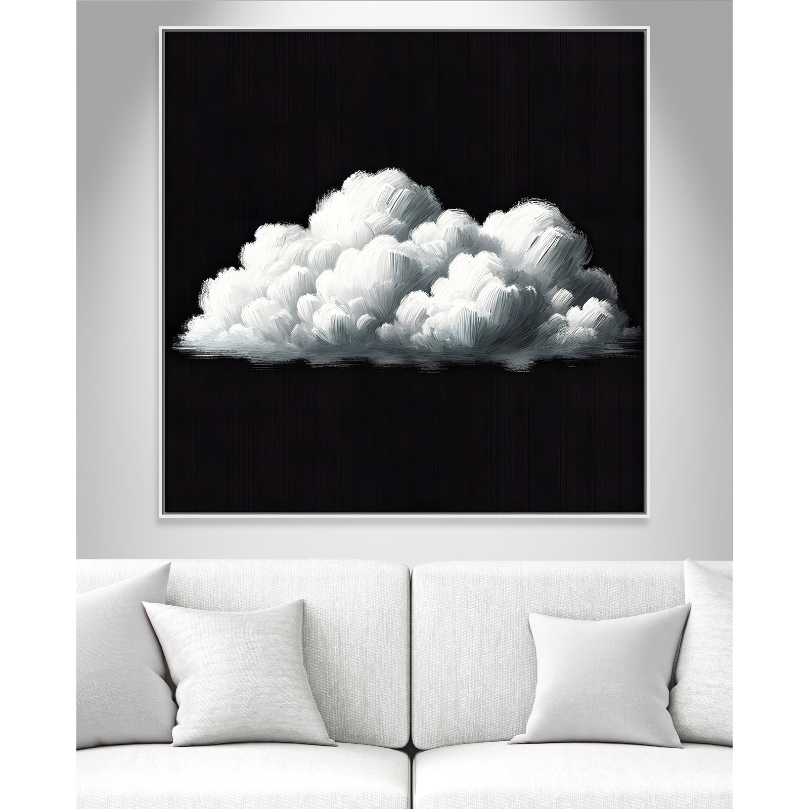 White Clouds Print by , 46.5" H x 46.5" W, White