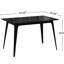 Table de salle à manger rectangulaire en esthétique Mid-Century, pieds en bois d'hévéa massif noir, plateau en faux bois d'aspect grain naturel, profondeur de 29,04 po, support de 250 lb, plateau à assemblage rapide nécessitant peu d'entretien, idéal