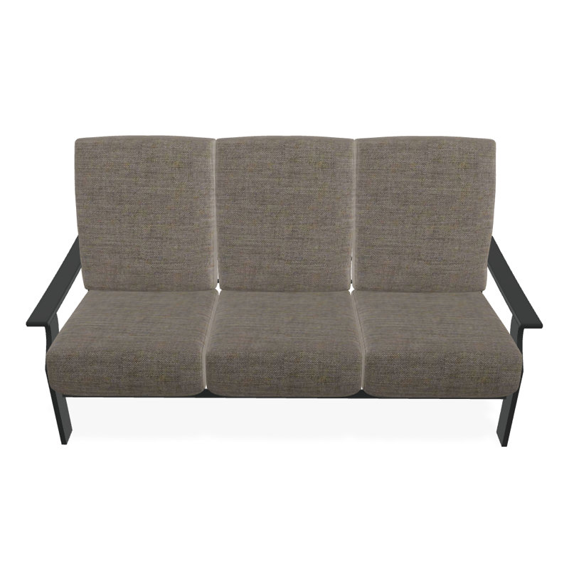 Canapé de patio profond avec coussins St. Catherine, Tissage uni cendre coulée Sunbrella®, Graphite
