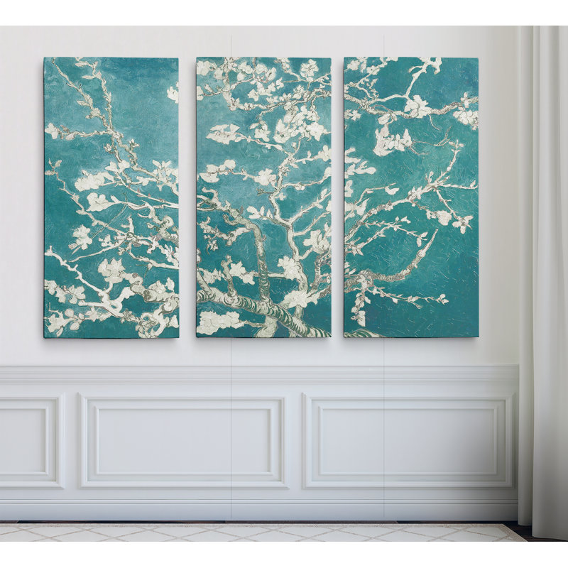 « amande floral white shadows i », reproduction de peinture à l’acrylique à multiples images sur toile tendue