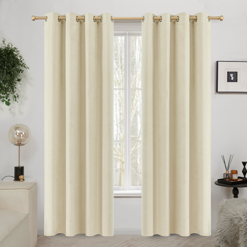 Zmari Blackout Curtain Panel Pair, Light Beige, 52" W x 63" L