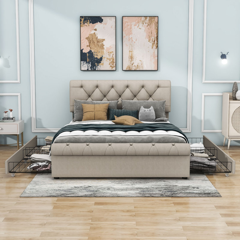 Mariefred Upholstered Storage Bed, 140 x 200cm
