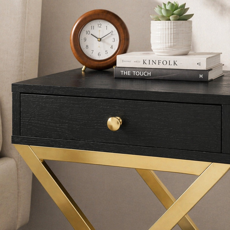 Table d'appoint Coleen, Black / Gold