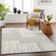Roma Striped Hand Tufted Wool Area Rug in Gray