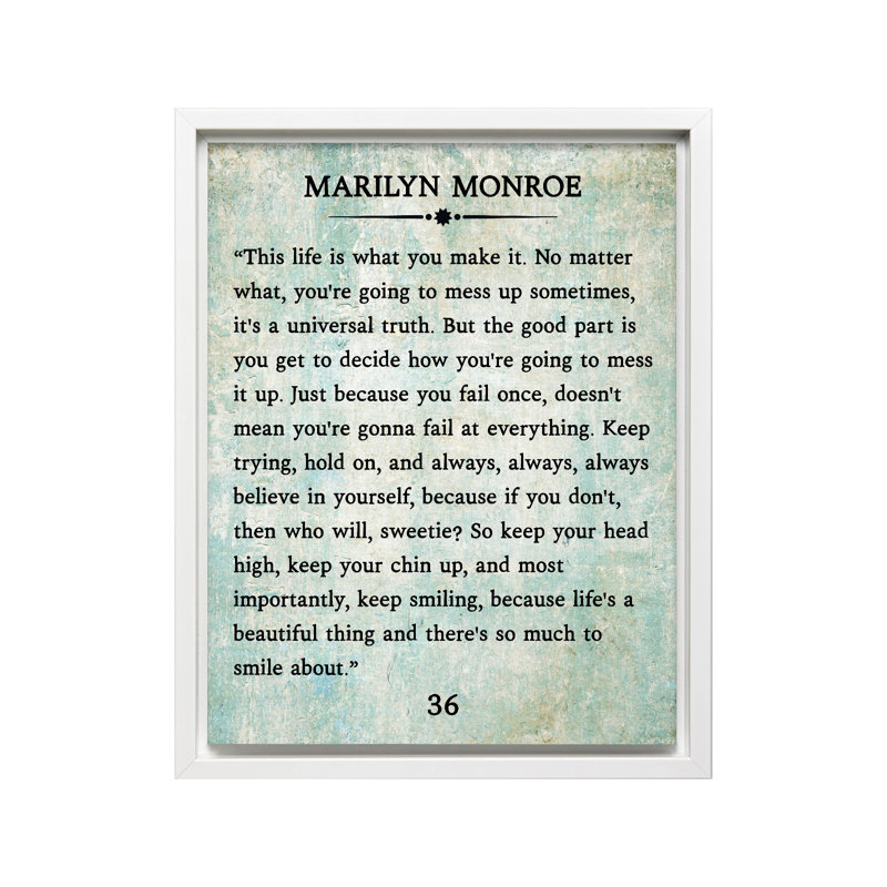 Citation de Marilyn, Canvas, White Framed, 11"H x 14"W
