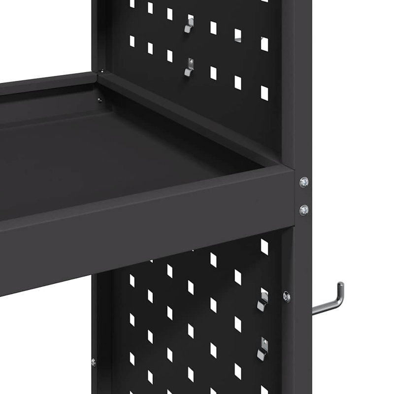 Tool Trolley Manual 65 X 35 X 111 Cm Cold-Rolded Steel, Black