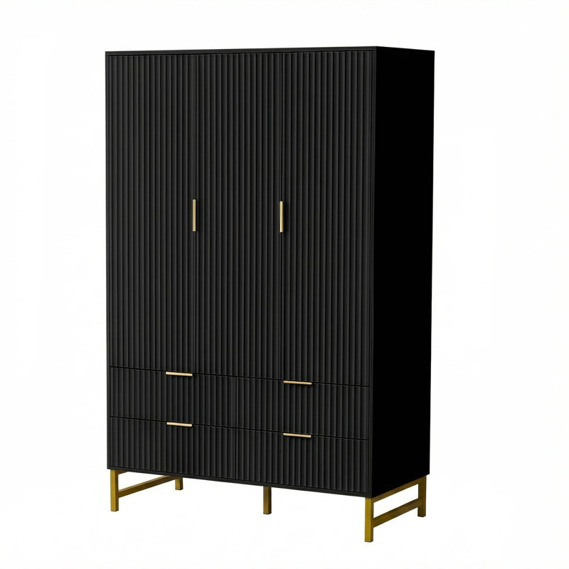 Solid Wood Wardrobe, 3 door + 4 drawer
