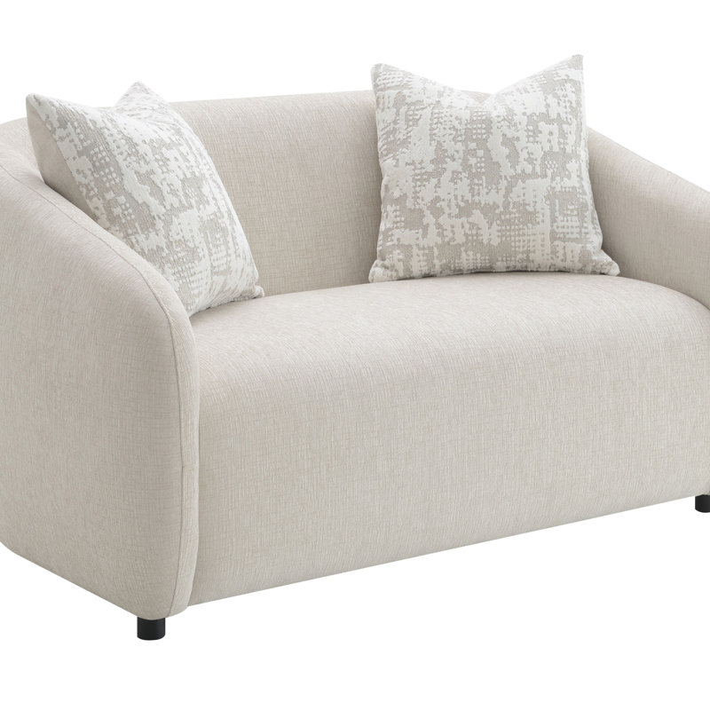 Causeuse en lin beige avec 3 coussins Étienne
