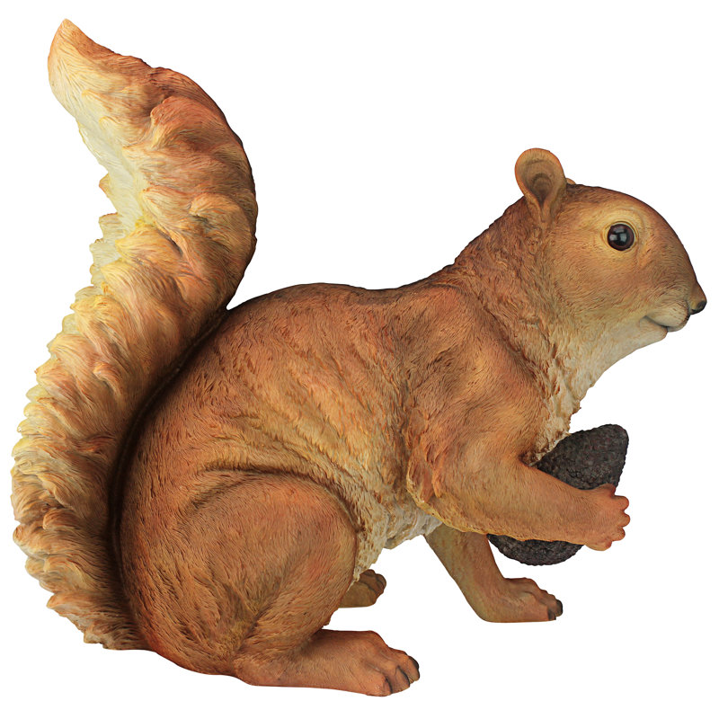 Hand-Painted Resin Forest Squirrel Garden Statue