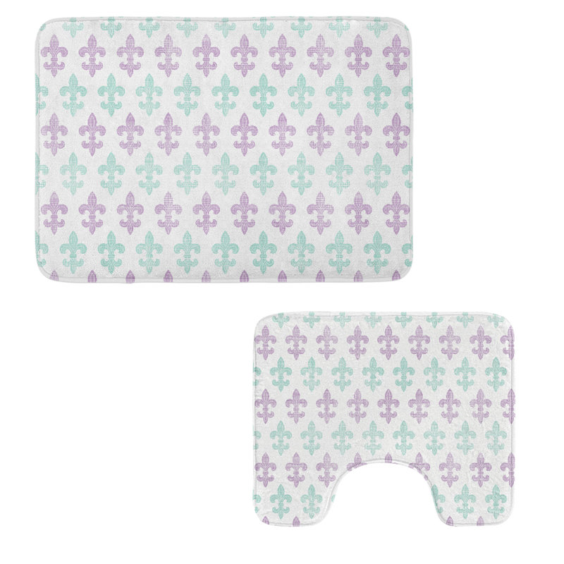 Tapis de salle de bain Fleur De Lis 2 pièces