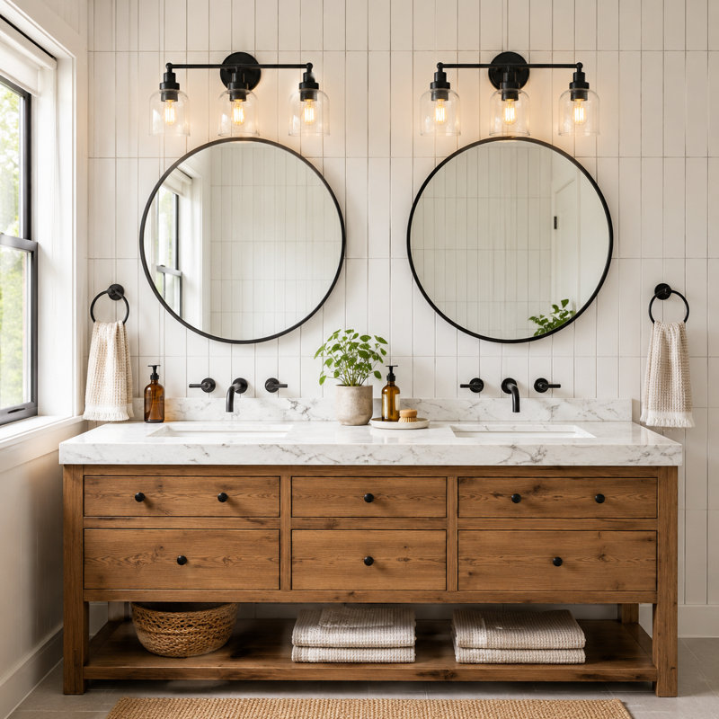Leire 3 - Light Dimmable Modern Black Bathroom Vanity Light