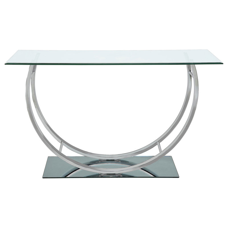 Garrett Chrome Glass Top Console Table