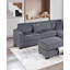 Canapé modulaire rembourré avec USB et repose-pieds avec rangement-855331836