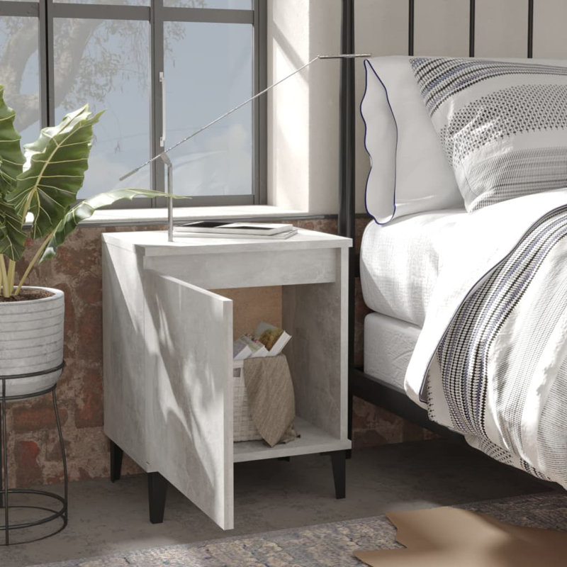 Southwold 40cm W Bedside Table, Concrete Grey