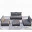 Ensemble modulaire de patio 5 pièces en aluminium gris avec chaises modulaires et table basse