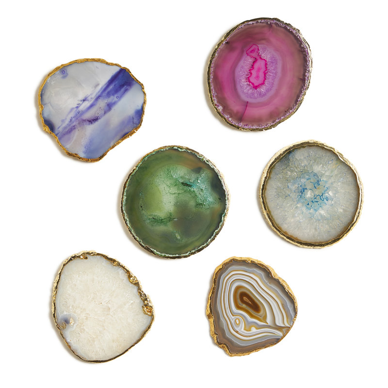Agate Coasters with Gold Trim