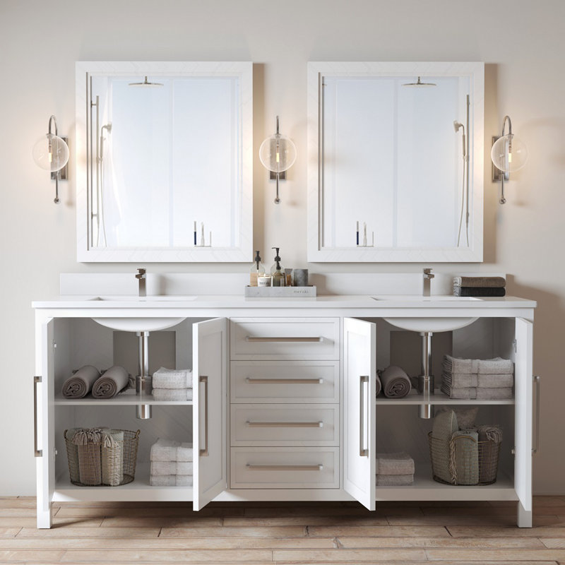 Meuble-lavabo double peau 72 po Merelus, Blanc