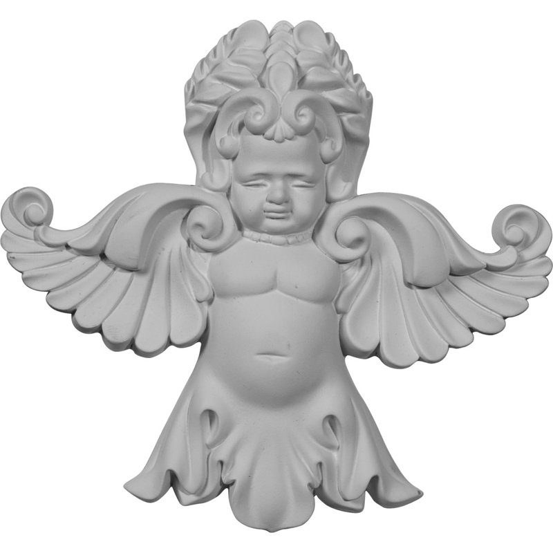 Angel 7.13'' H x 6.5'' W x 1.38'' D Urethane Onlay Scroll