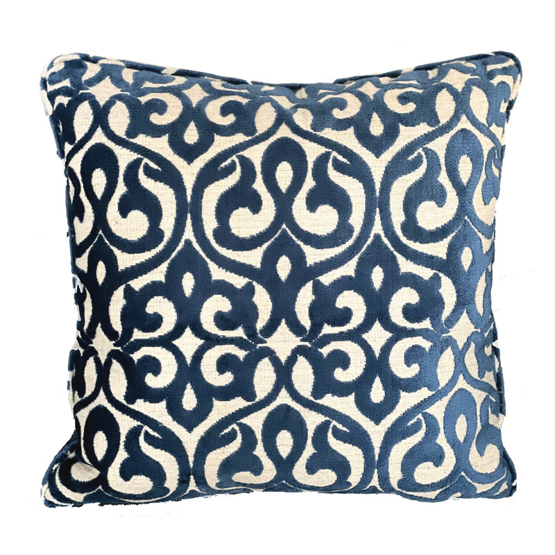 Velvety French Medallion Indoor/Outdoor Pillow Cover & Insert, 18" x 18", Square