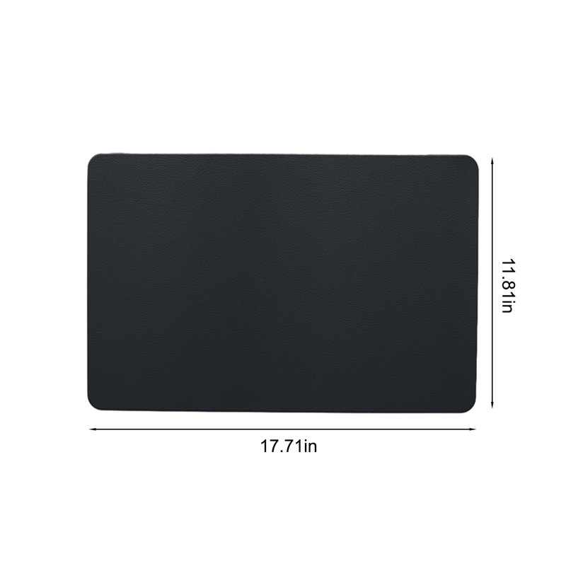 Napperons rectangulaires en cuir et napperon, Black