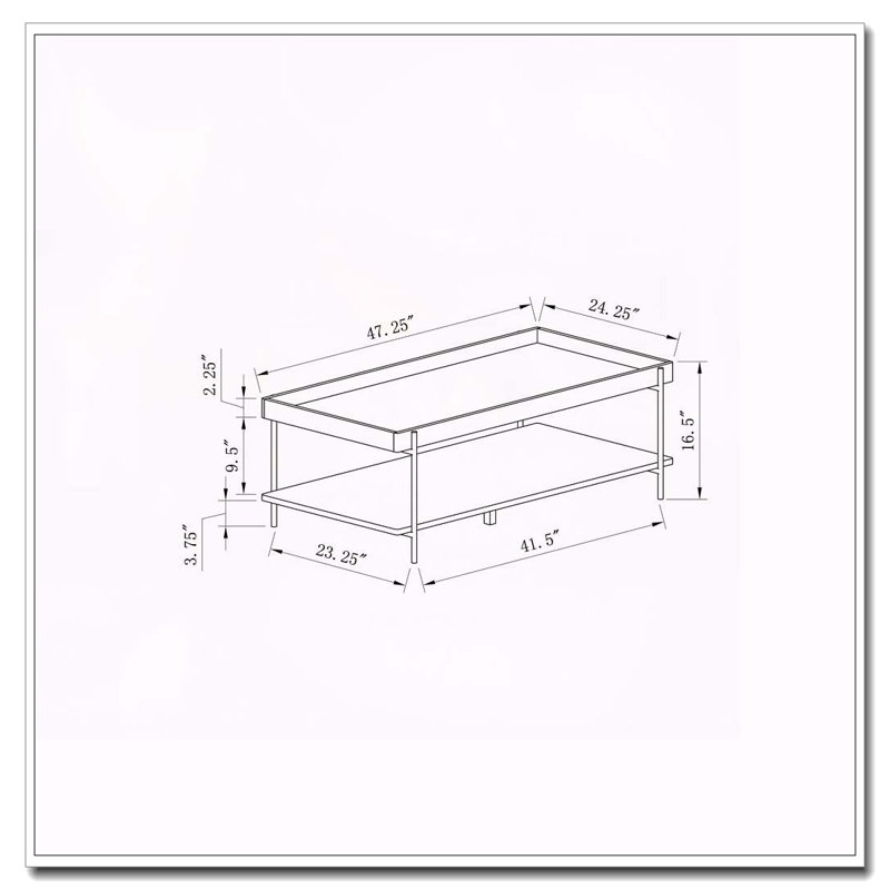 Miller Light Brown Rectangular Engineered Wood Coffee Table