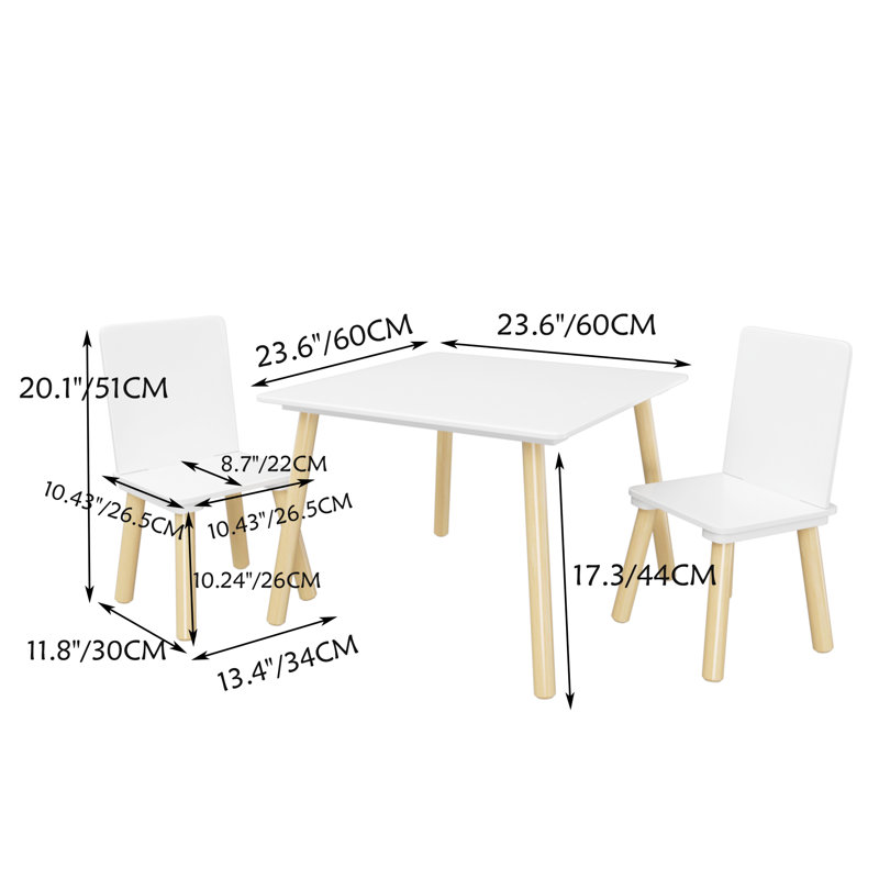 Ensemble de salle à manger carré 23,6 po x l 23,6 po Babloo