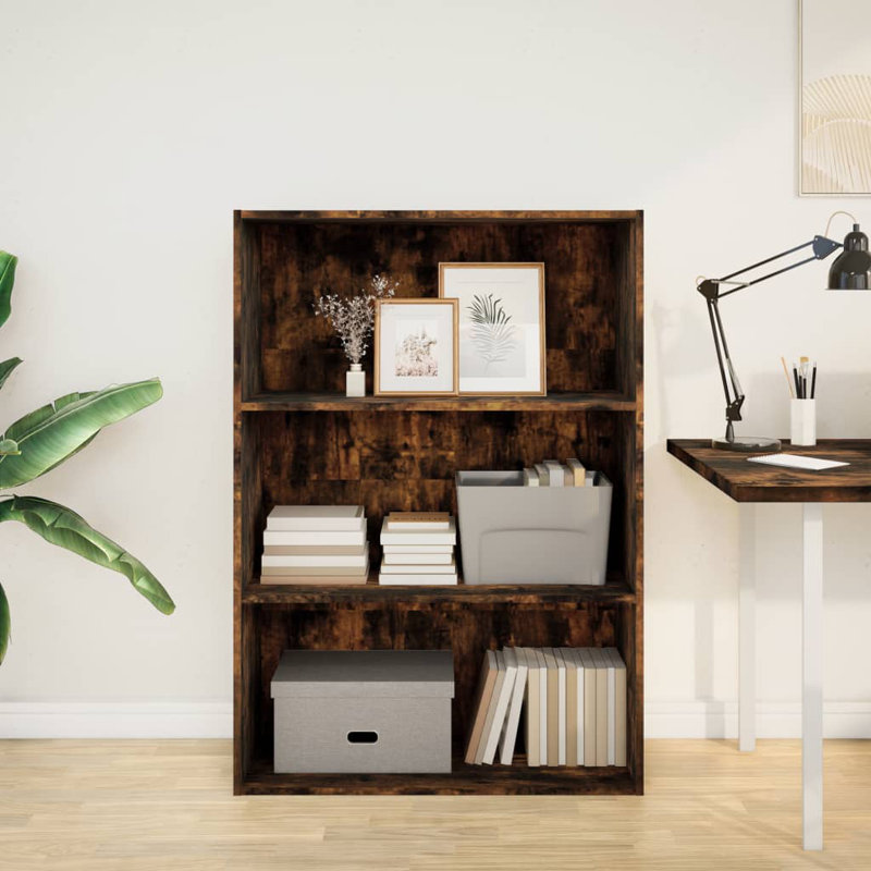Analuisa Bookcase, (4 Shelves) 189cm H x 60cm W x 30cm D, Smoked Oak