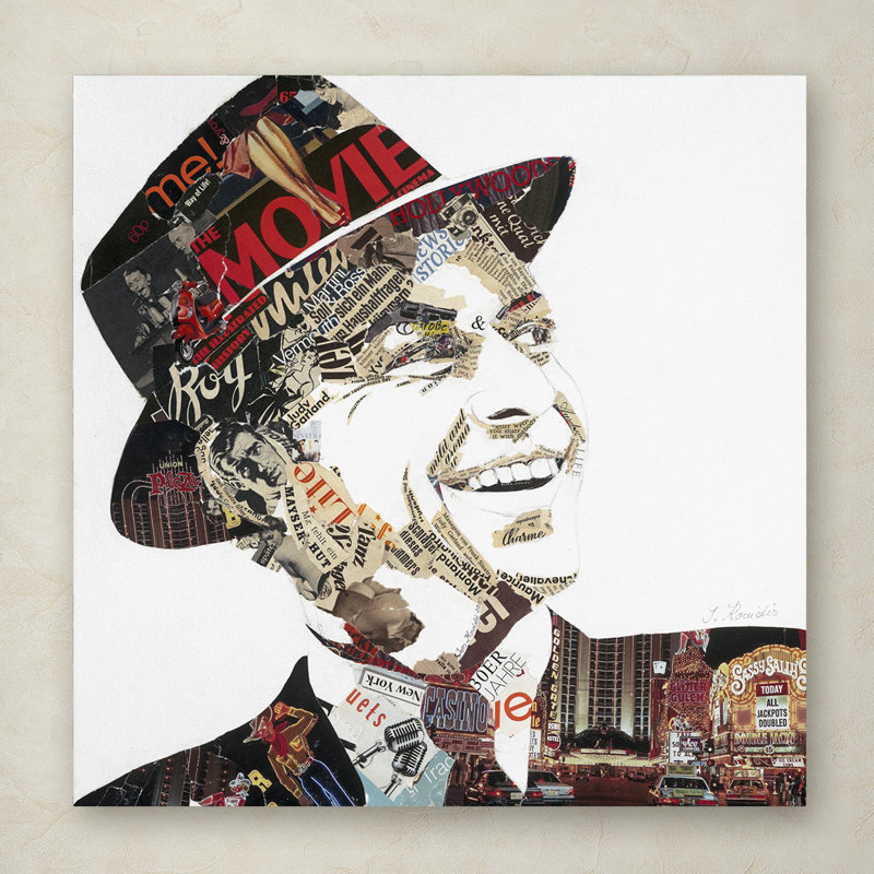 Franky Collage Art in Black and Red on Canvas