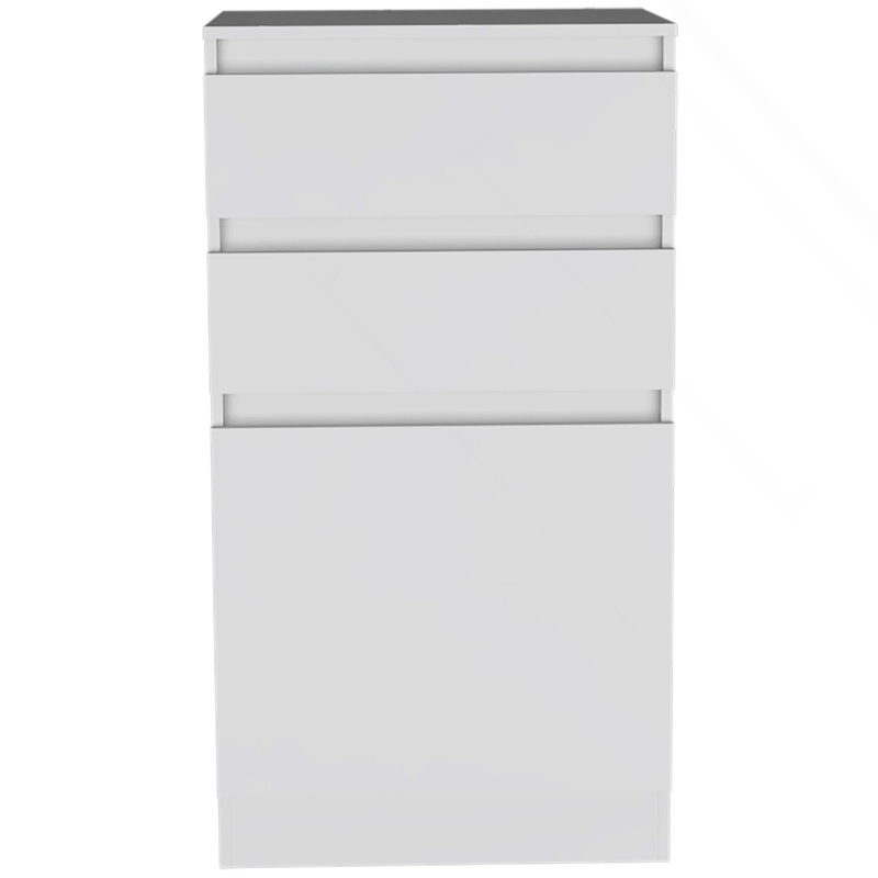 Commode 2 tiroirs Cassel - blanc, Blanc