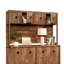 En bois rustique brun, idéal pour le bureau, la salle à manger et la maison - Rangement dissimulé, finition en bois de présentation, compatible avec les bureaux assortis, facile à assembler