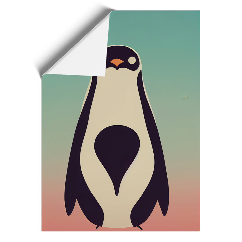 Penguin in Abstract No.6 - Wall Art, 59.4cm H x 42cm W x 3cm D, Paper, No Matte