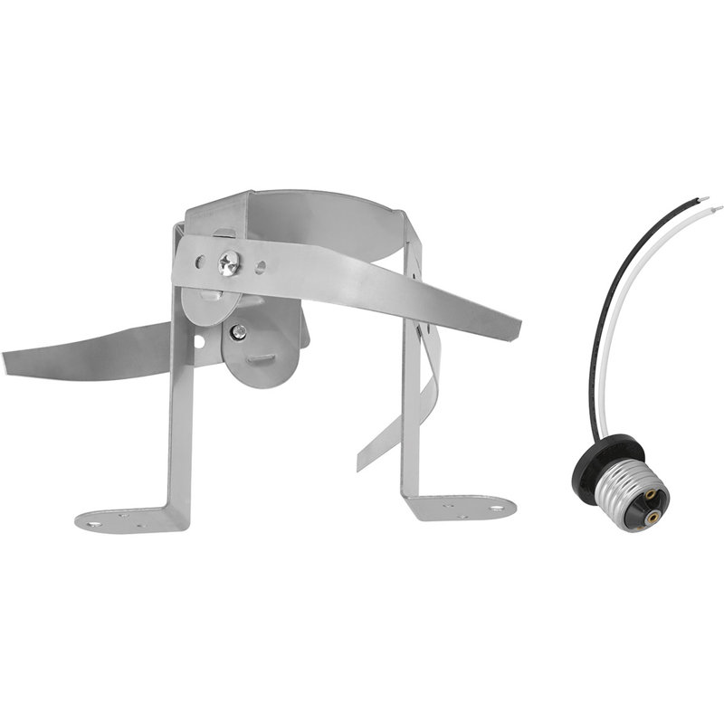 Gray Steel Recessed Lighting Accessory Kit with Edison Adapter