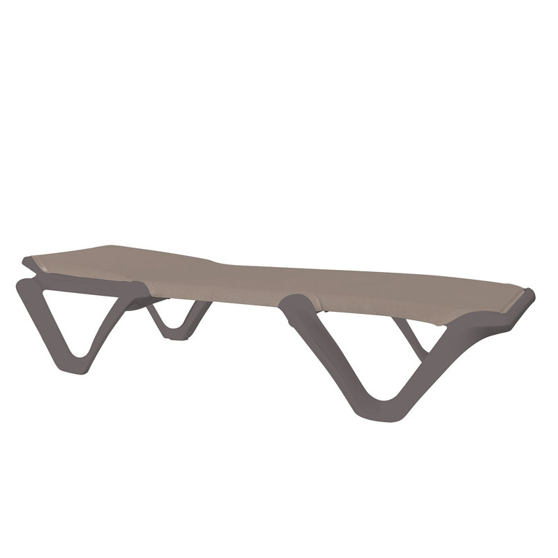 Chaise longue inclinable Nautical, Taupe, Gris