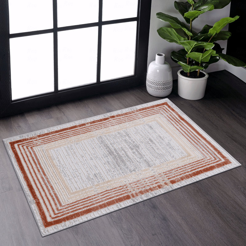 Tapis paillasson à bordure 2 pi x 3 pi, Rectangulaire 2 pi x 3 pi