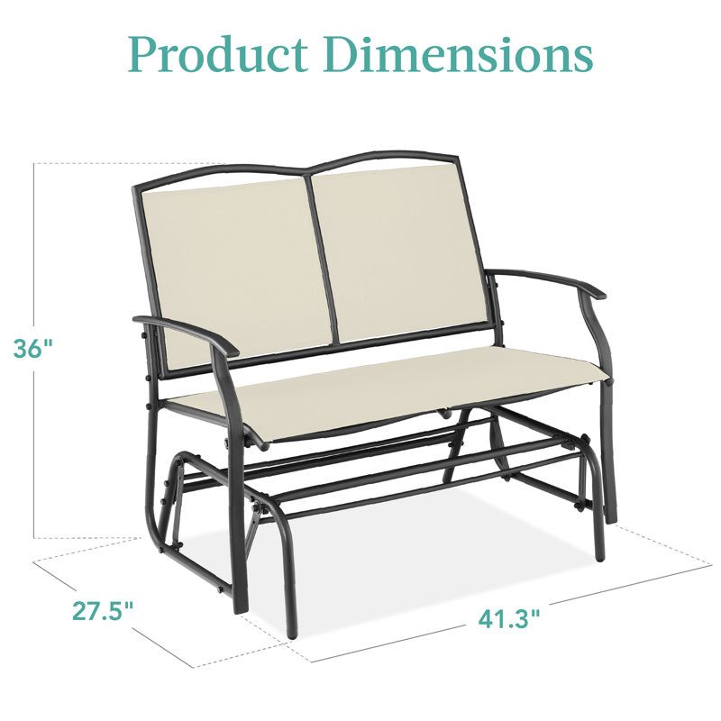 Fauteuil oscillant d'extérieur en métal Nethuki, Ivoire/Gris