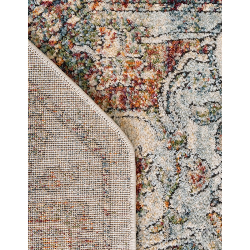 Alresford Oriental Blue Area Rug, Octagon 6'1" x 6'1"