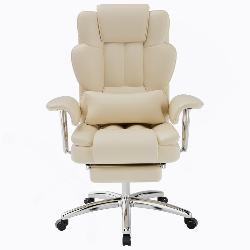 Fauteuil de bureau, fauteuil de bureau de direction grand et grand avec repose-pieds, fauteuil d'ordinateur en cuir, fauteuil inclinable ergonomique à haut dossier