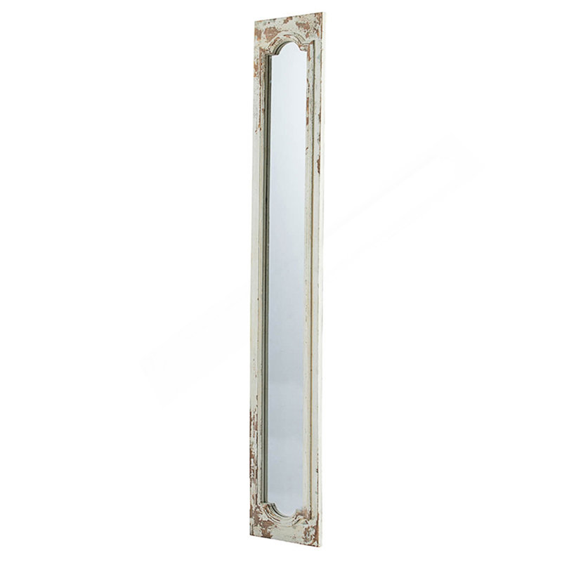 Miroir de plancher 11,8 x 1,6 x 69,3 po avec finition blanche vieillie