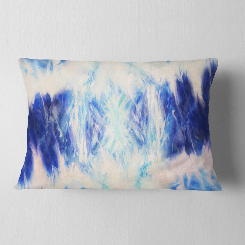 Collage bleu avec des taches - coussin imprimé abstrait