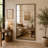 Cole And Grey Metal Window Pane Inspired Room Black Floor Mirror