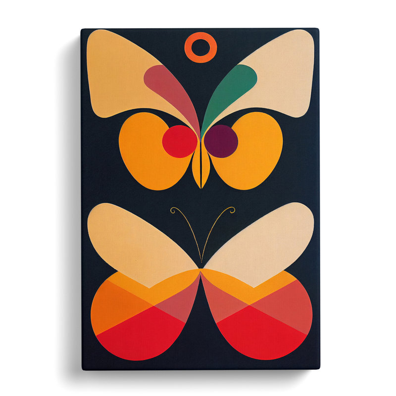 XC1022-3788X Retro Butterflies No.5 - Wrapped Canvas Print, 50cm H x 35cm W x 3cm D