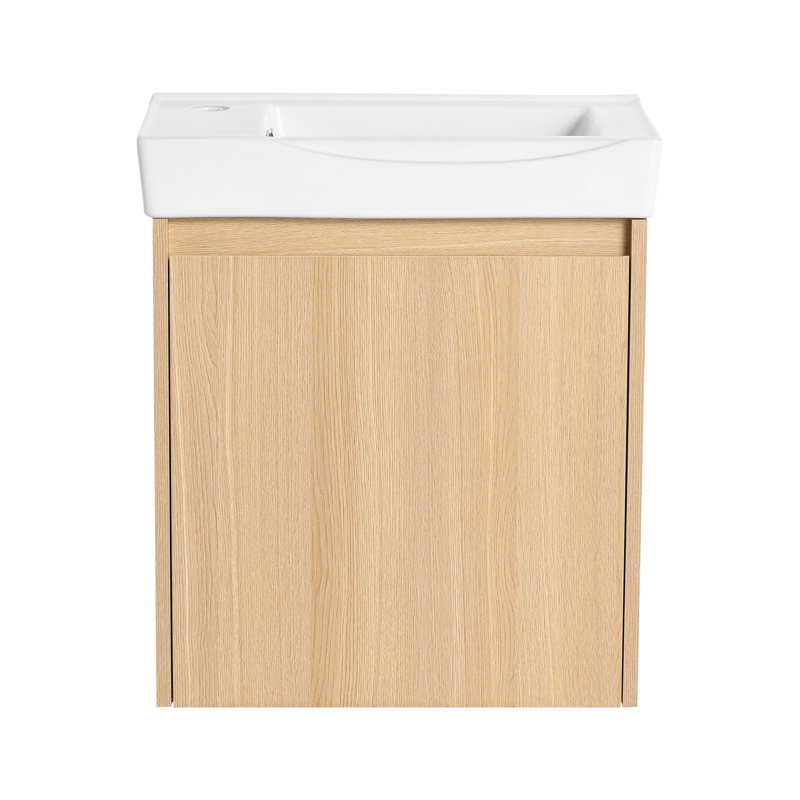 Ensemble de meuble-lavabo mural avec lavabo en céramique, armoire de rangement avec portes, ensemble d'armoire de salle de bain