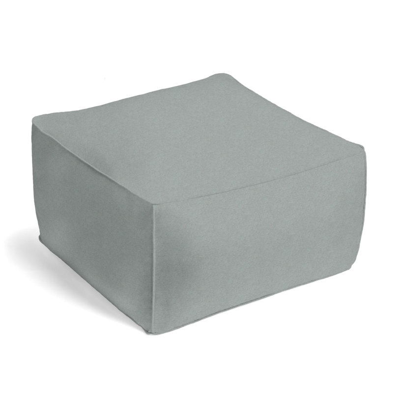 Upholstered Pouf, Sterling Velvet