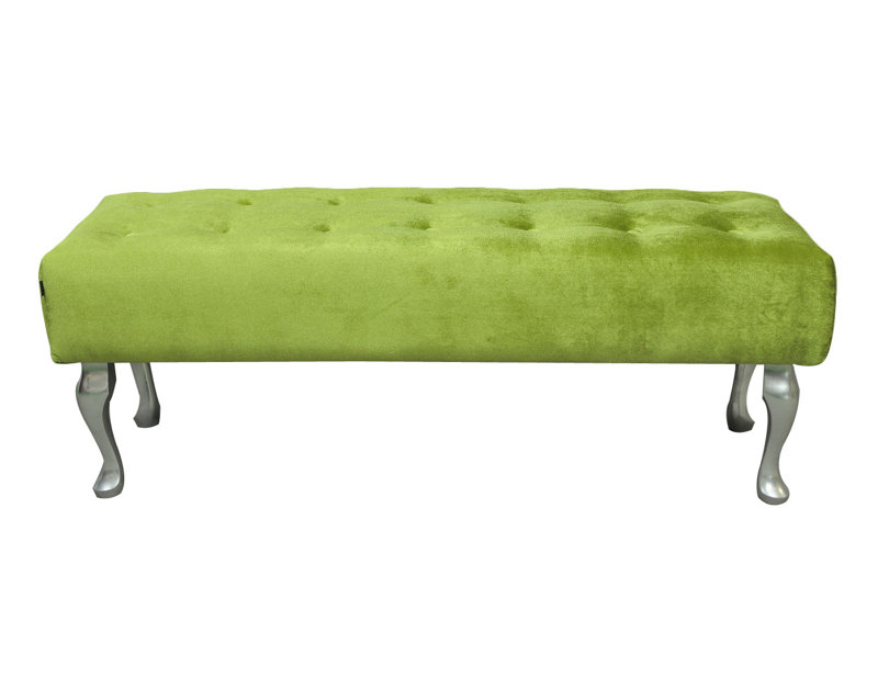 Glamour Upholstered Bench, Lime